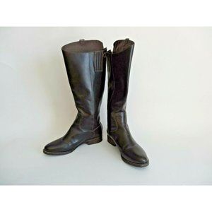 Women's Yorker Knee High Fashion Boots in Brown Leather 6.5 M